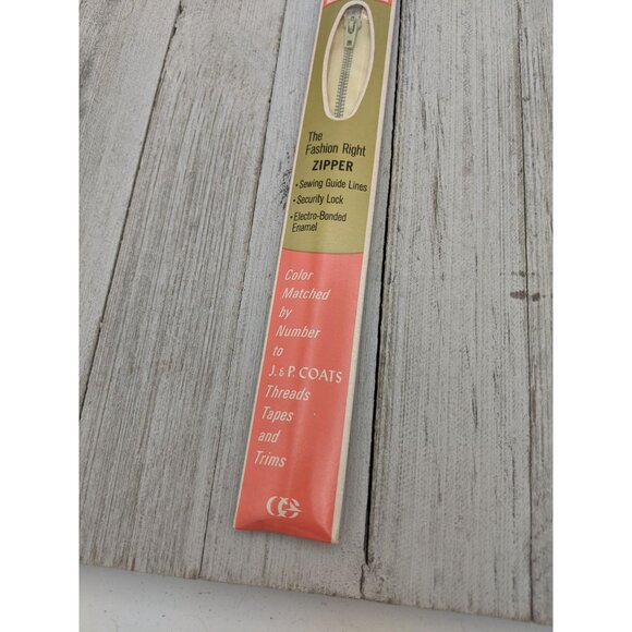 Vintage J&P Coats Neck Opening Metal Zipper 22" Primrose 72-A - Picture 3 of 4